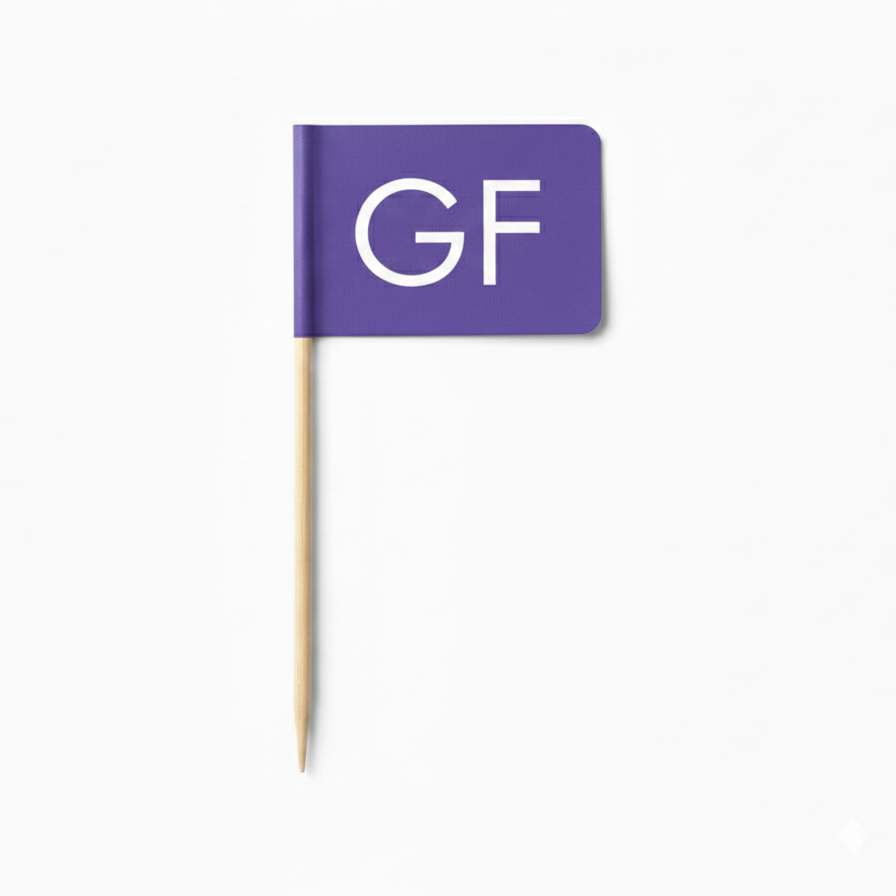 Gluten Free 'GF' Food Flags