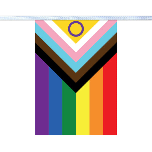 Progressive Pride Theme Rectangular Bunting (A4)